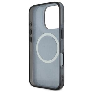 Guess GUHMP16LH4PYEEK Apple iPhone 16 Pro 6.3" juodos spalvos kietas dėklas IML Peony On 4G Background MagSafe - Image 6