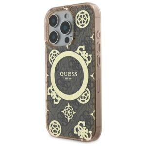 Guess GUHMP16XH4PYEEW Apple iPhone 16 Pro Max 6.9" rudos spalvos kietas dėklas IML Peony On 4G Background MagS - Image 2