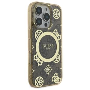 Guess GUHMP16XH4PYEEW Apple iPhone 16 Pro Max 6.9" rudos spalvos kietas dėklas IML Peony On 4G Background MagS - Image 4