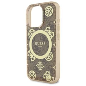 Guess GUHMP16XH4PYEEW Apple iPhone 16 Pro Max 6.9" rudos spalvos kietas dėklas IML Peony On 4G Background MagS - Image 6
