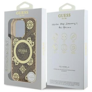 Guess GUHMP16XH4PYEEW Apple iPhone 16 Pro Max 6.9" rudos spalvos kietas dėklas IML Peony On 4G Background MagS - Image 8