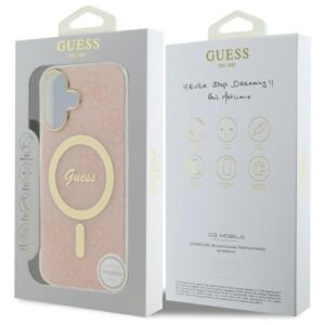 Guess GUHMP16MH4STP Apple iPhone 16 Plus 6.7" rožinės spalvos kietas dėklas IML 4G MagSafe - Image 8
