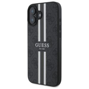 Guess GUHMP16SP4RPSK Apple iPhone 16 6.1" juodos spalvos kietas dėklas 4G Printed Stripes MagSafe - Image 2