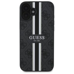 Guess GUHMP16SP4RPSK Apple iPhone 16 6.1" juodos spalvos kietas dėklas 4G Printed Stripes MagSafe - Image 3
