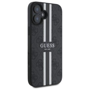 Guess GUHMP16SP4RPSK Apple iPhone 16 6.1" juodos spalvos kietas dėklas 4G Printed Stripes MagSafe - Image 4