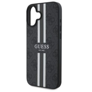 Guess GUHMP16SP4RPSK Apple iPhone 16 6.1" juodos spalvos kietas dėklas 4G Printed Stripes MagSafe - Image 6