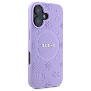 Guess GUHMP16MPSAPSMEU Apple iPhone 16 Plus 6.7" violetinės spalvos kietas dėklas Saffiano Peony Classic Logo - Image 4