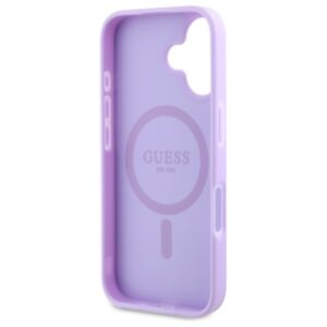 Guess GUHMP16MPSAPSMEU Apple iPhone 16 Plus 6.7" violetinės spalvos kietas dėklas Saffiano Peony Classic Logo - Image 7