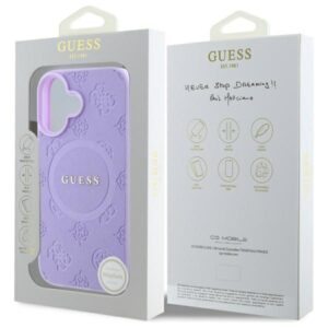 Guess GUHMP16MPSAPSMEU Apple iPhone 16 Plus 6.7" violetinės spalvos kietas dėklas Saffiano Peony Classic Logo - Image 8