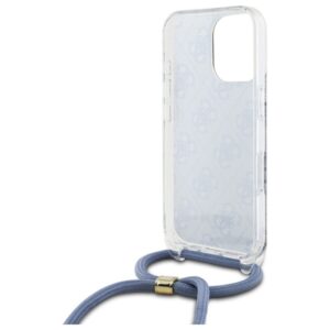 Guess GUHCP16XHC4SEB Apple iPhone 16 Pro Max 6.9" blue kietas dėklas Crossbody Cord 4G Print - Image 6