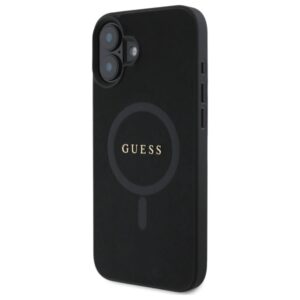 Guess GUHMP16SPSAHMCK Apple iPhone 16 6.1" juodos spalvos kietas dėklas Saffiano Classic Logo MagSafe - Image 2