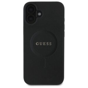 Guess GUHMP16SPSAHMCK Apple iPhone 16 6.1" juodos spalvos kietas dėklas Saffiano Classic Logo MagSafe - Image 3