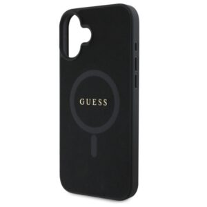 Guess GUHMP16SPSAHMCK Apple iPhone 16 6.1" juodos spalvos kietas dėklas Saffiano Classic Logo MagSafe - Image 6
