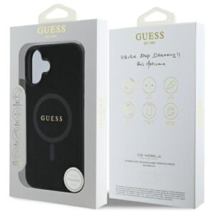 Guess GUHMP16SPSAHMCK Apple iPhone 16 6.1" juodos spalvos kietas dėklas Saffiano Classic Logo MagSafe - Image 8