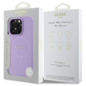 Guess GUHMP16LPSAHMCU Apple iPhone 16 Pro 6.3" violetinės spalvos kietas dėklas Saffiano MagSafe - Image 8