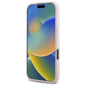 Guess GUHCP16SM4DGPP Apple iPhone 16 6.1" rožinės spalvos kietas dėklas Silicone Logo Strass 4G - Image 5