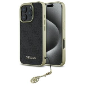 Guess GUHCP16XGF4GGR Apple iPhone 16 Pro Max 6.9" juodos spalvos kietas dėklas 4G Charms Collection - Image 1