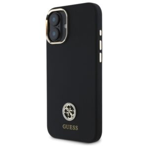 Guess GUHCP16SM4DGPK Apple iPhone 16 6.1" juodos spalvos kietas dėklas Silicone Logo Strass 4G - Image 2