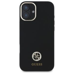 Guess GUHCP16SM4DGPK Apple iPhone 16 6.1" juodos spalvos kietas dėklas Silicone Logo Strass 4G - Image 3