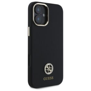 Guess GUHCP16SM4DGPK Apple iPhone 16 6.1" juodos spalvos kietas dėklas Silicone Logo Strass 4G - Image 4