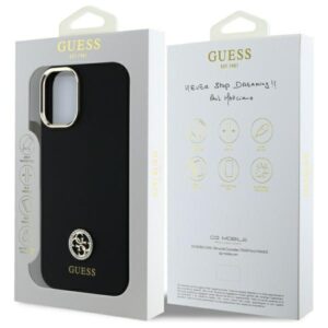 Guess GUHCP16SM4DGPK Apple iPhone 16 6.1" juodos spalvos kietas dėklas Silicone Logo Strass 4G - Image 8