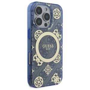 Guess GUHMP16XH4PYEEB Apple iPhone 16 Pro Max 6.9" blue kietas dėklas IML Peony On 4G Background Magsafe - Image 4