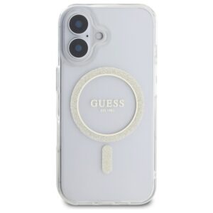 Guess GUHMP16MHFGERET Apple iPhone 16 Plus 6.7" skaidrus kietas dėklas IML Glitter Circle - Image 3