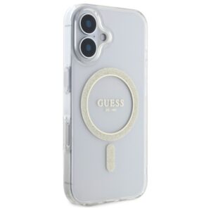 Guess GUHMP16MHFGERET Apple iPhone 16 Plus 6.7" skaidrus kietas dėklas IML Glitter Circle - Image 4