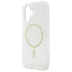 Guess GUHMP16MHFGERET Apple iPhone 16 Plus 6.7" skaidrus kietas dėklas IML Glitter Circle - Image 6