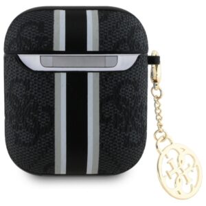 Guess GUA2P4RPSK AirPods 1/2 dėklas juodos spalvos 4G Printed Stripes Charm - Image 2