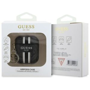 Guess GUA2P4RPSK AirPods 1/2 dėklas juodos spalvos 4G Printed Stripes Charm - Image 3