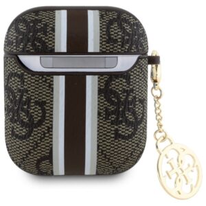 Guess GUA2P4RPSW AirPods 1/2 dėklas rudos spalvos 4G Printed Stripes Charm - Image 2