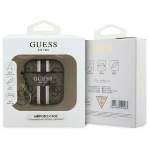 Guess GUA2P4RPSW AirPods 1/2 dėklas rudos spalvos 4G Printed Stripes Charm - Image 3