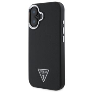 Guess GUHMP16MPGTSPSK Apple iPhone 16 Plus 6.7" juodos spalvos kietas dėklas Grained Triangle MagSafe - Image 2