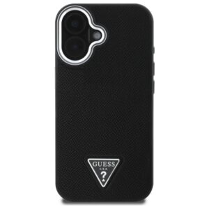Guess GUHMP16MPGTSPSK Apple iPhone 16 Plus 6.7" juodos spalvos kietas dėklas Grained Triangle MagSafe - Image 3