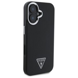 Guess GUHMP16MPGTSPSK Apple iPhone 16 Plus 6.7" juodos spalvos kietas dėklas Grained Triangle MagSafe - Image 4