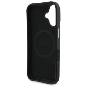 Guess GUHMP16MPGTSPSK Apple iPhone 16 Plus 6.7" juodos spalvos kietas dėklas Grained Triangle MagSafe - Image 7