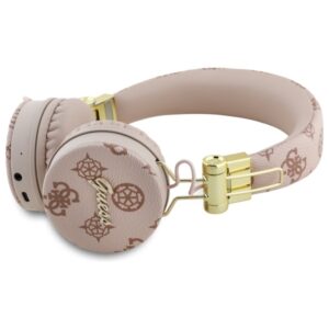 Guess Bluetooth Ausinės ENC GUBH70EPOSMW rudos spalvos Peony Script Round Shape - Image 2