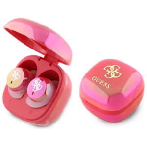 Guess Bluetooth ausinės GUTWSJ144ESF TWS + docking station fuschia Iridescent 4G Printed Logo - Image 1