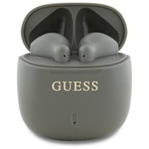 Guess Bluetooth ausinės GUTWSJ14ESGE TWS + docking station taupe Printed Classic Logo