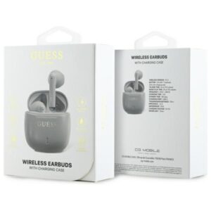 Guess Bluetooth ausinės GUTWSJ14ESGE TWS + docking station taupe Printed Classic Logo - Image 4