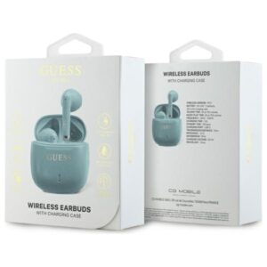 Guess Bluetooth ausinės GUTWSJ14ESGQ TWS + docking station turquoise Printed Classic Logo - Image 4