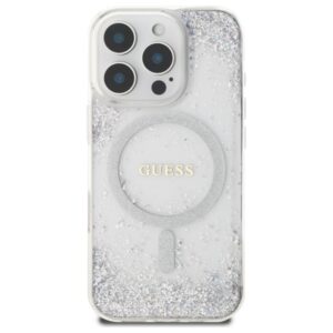 Guess GUHMP16LRGRGES Apple iPhone 16 Pro 6.3" silver kietas dėklas Resin Gradient Glitter MagSafe - Image 3
