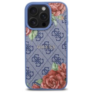 Guess GUHMP16XP4ROPEMCB Apple iPhone 16 Pro Max 6.9" blue kietas dėklas 4G Flowers Print MagSafe - Image 3