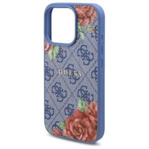 Guess GUHMP16XP4ROPEMCB Apple iPhone 16 Pro Max 6.9" blue kietas dėklas 4G Flowers Print MagSafe - Image 6