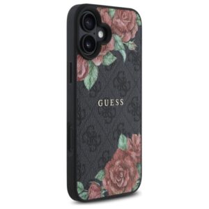 Guess GUHMP16SP4ROPEMCK Apple iPhone 16 6.1" juodos spalvos kietas dėklas 4G Flowers Print MagSafe - Image 4