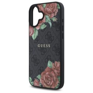 Guess GUHMP16SP4ROPEMCK Apple iPhone 16 6.1" juodos spalvos kietas dėklas 4G Flowers Print MagSafe - Image 6