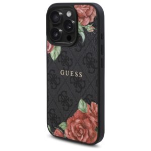 Guess GUHMP16XP4ROPEMCK Apple iPhone 16 Pro Max 6.9" juodos spalvos kietas dėklas 4G Flowers Print MagSafe - Image 2