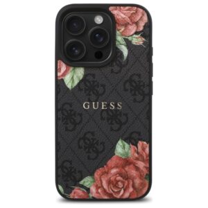 Guess GUHMP16XP4ROPEMCK Apple iPhone 16 Pro Max 6.9" juodos spalvos kietas dėklas 4G Flowers Print MagSafe - Image 3