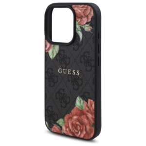 Guess GUHMP16XP4ROPEMCK Apple iPhone 16 Pro Max 6.9" juodos spalvos kietas dėklas 4G Flowers Print MagSafe - Image 6